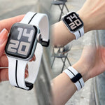 "Sporty Two-Color" Silicone Magnetic Clasp Apple Watch Strap
