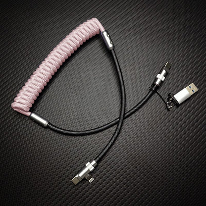 4-In-1 Multicolor Spring Car Charging Cable