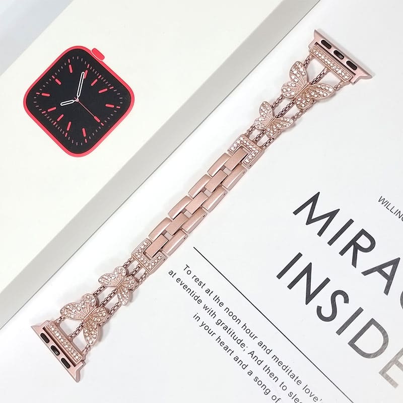 Butterfly Metal Diamond Watch Strap For Apple Watch