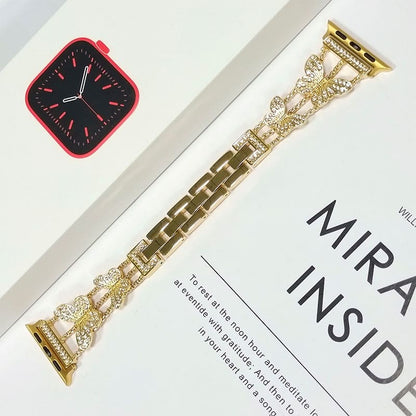 Butterfly Metal Diamond Watch Strap For Apple Watch