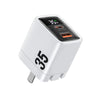 "Chubby" 35W GaN Dual Port Folding Charger With Digital Display - White