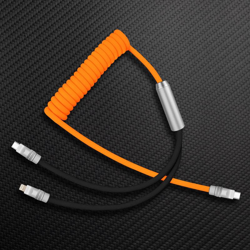 "Chubby Flex" 2 In 1 Spring ColorBlock Fast Charging Cable