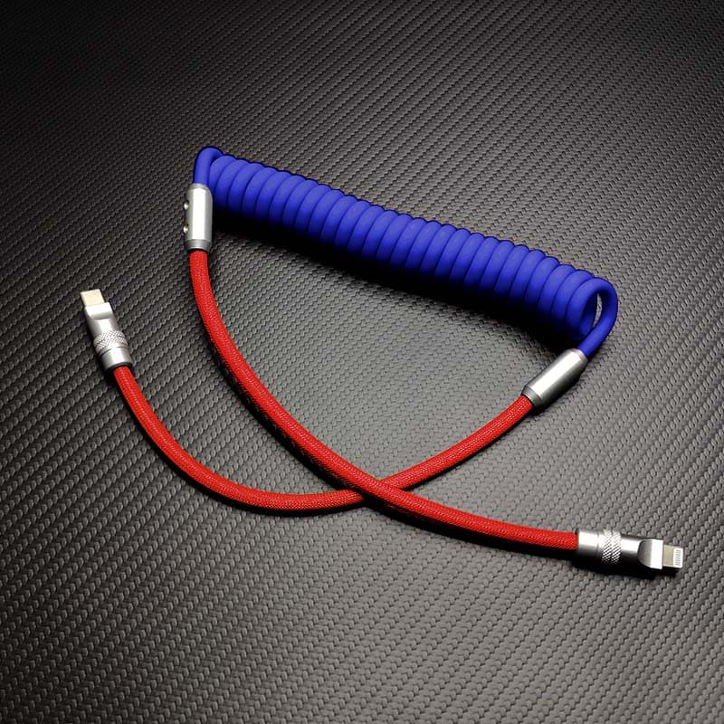 "Colorblock Chubby" Spring Braided Silicone Charge Cable