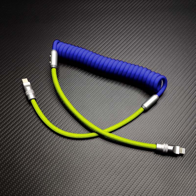 "Colorblock Chubby" Spring Braided Silicone Charge Cable