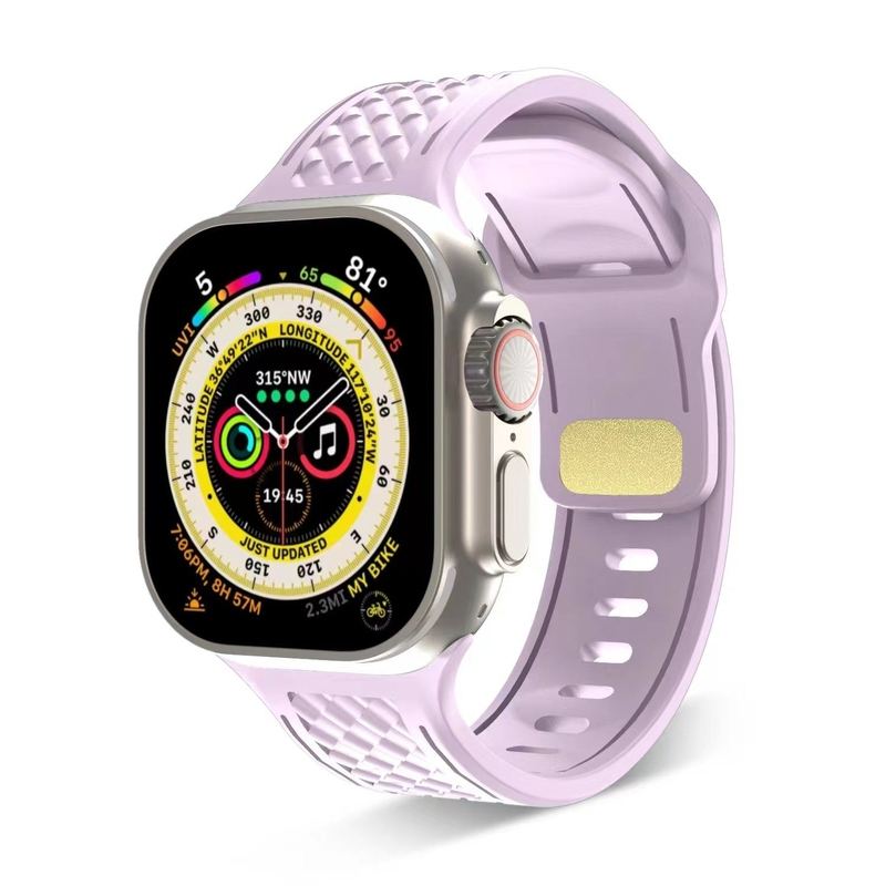 Diamond Pattern Solid Color Silicone Band for Apple Watch