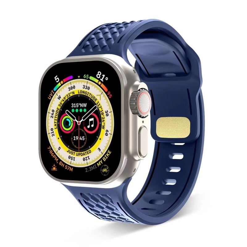 Diamond Pattern Solid Color Silicone Band for Apple Watch