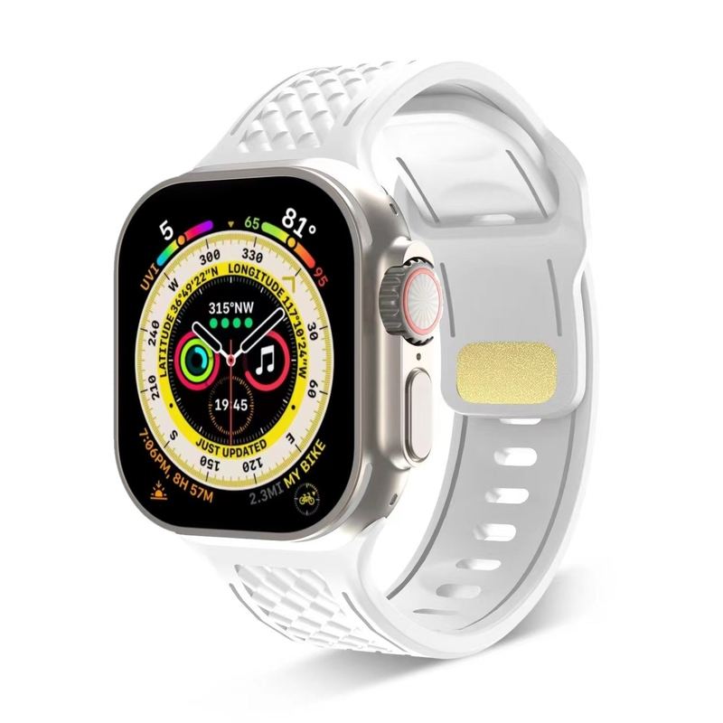 Diamond Pattern Solid Color Silicone Band for Apple Watch