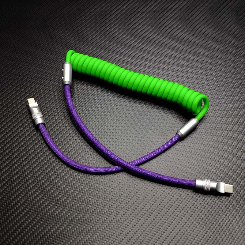 "Colorblock Chubby" Spring Braided Silicone Charge Cable