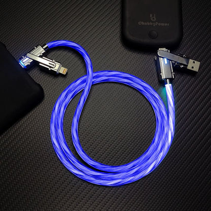 "Glowing Versatility" 4-in-1 Portable Charging Cable