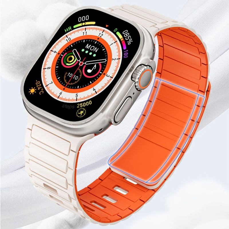 Two-Color Magnetic Silicone Watch Band For Apple Watch