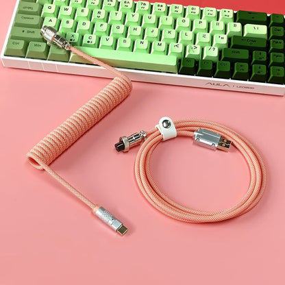 "Chubby" USB To Type C Spring Keyboard Cable