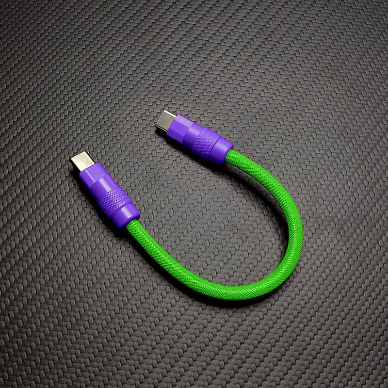 Ultra-Soft Braided 240W Color-Blocked Short Charging Cable