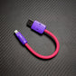 Ultra-Soft Braided 240W Color-Blocked Short Charging Cable