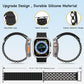 Wave Pattern Horizontal Silicone Breathable Watch Band For Apple Watch