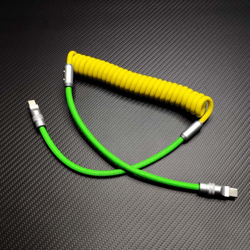 "Colorblock Chubby" Spring Braided Silicone Charge Cable