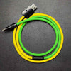 "ColorWeave Chubby" Vibrant Dual-Tone 100W Fast Charge Cable - Yellow+Green