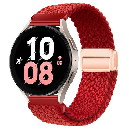 20mm & 22mm Solid Color Nylon Woven Magnetic Watch Strap for Samsung/Garmin/Fossil/Others